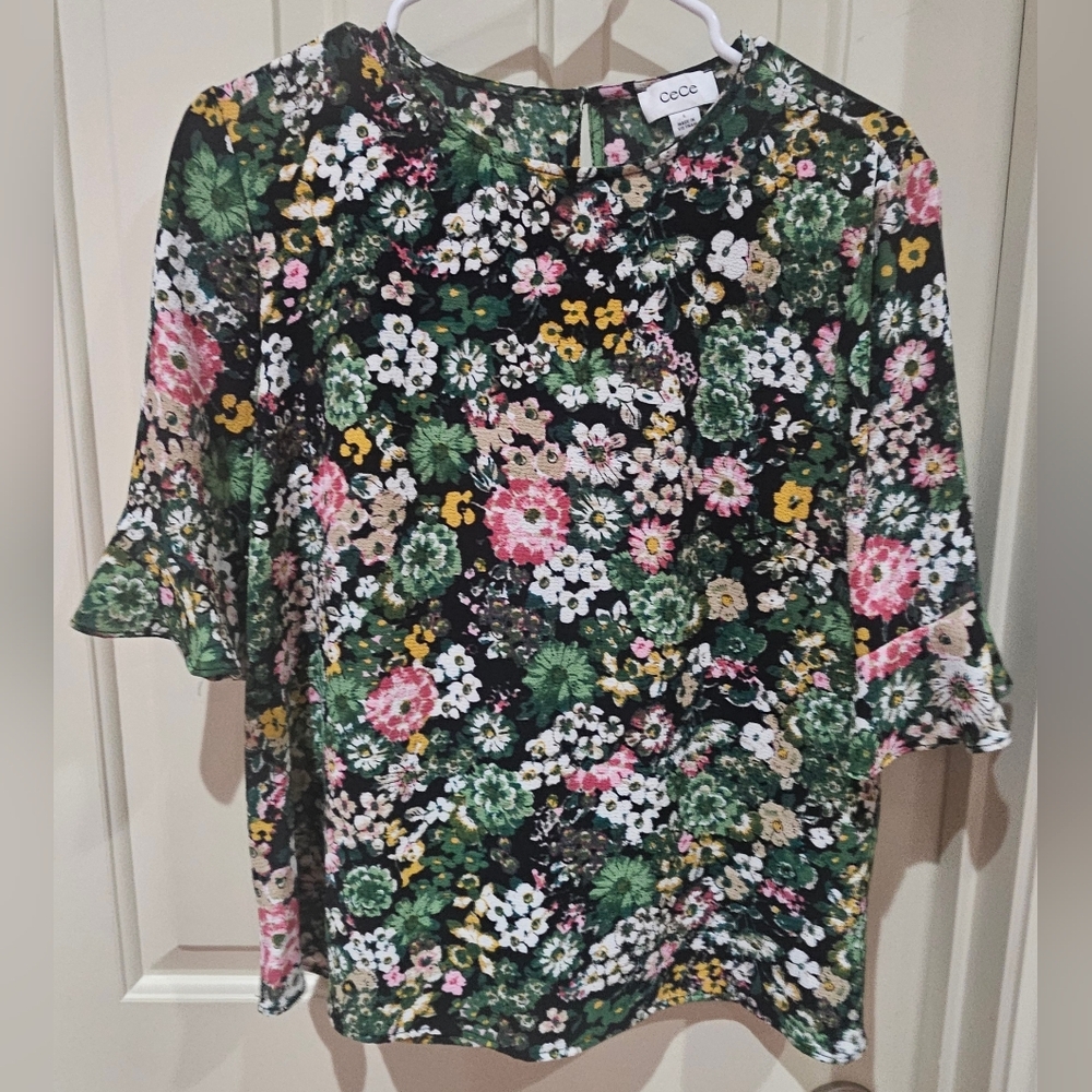 CeCe Multicolor Floral Blouse